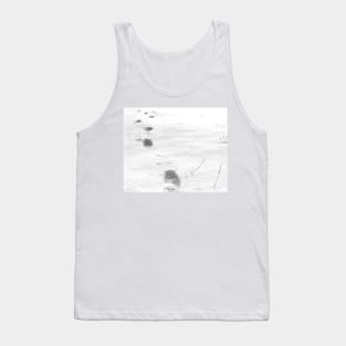Footsteps in the snow, walking away, disappearing. Tank Top